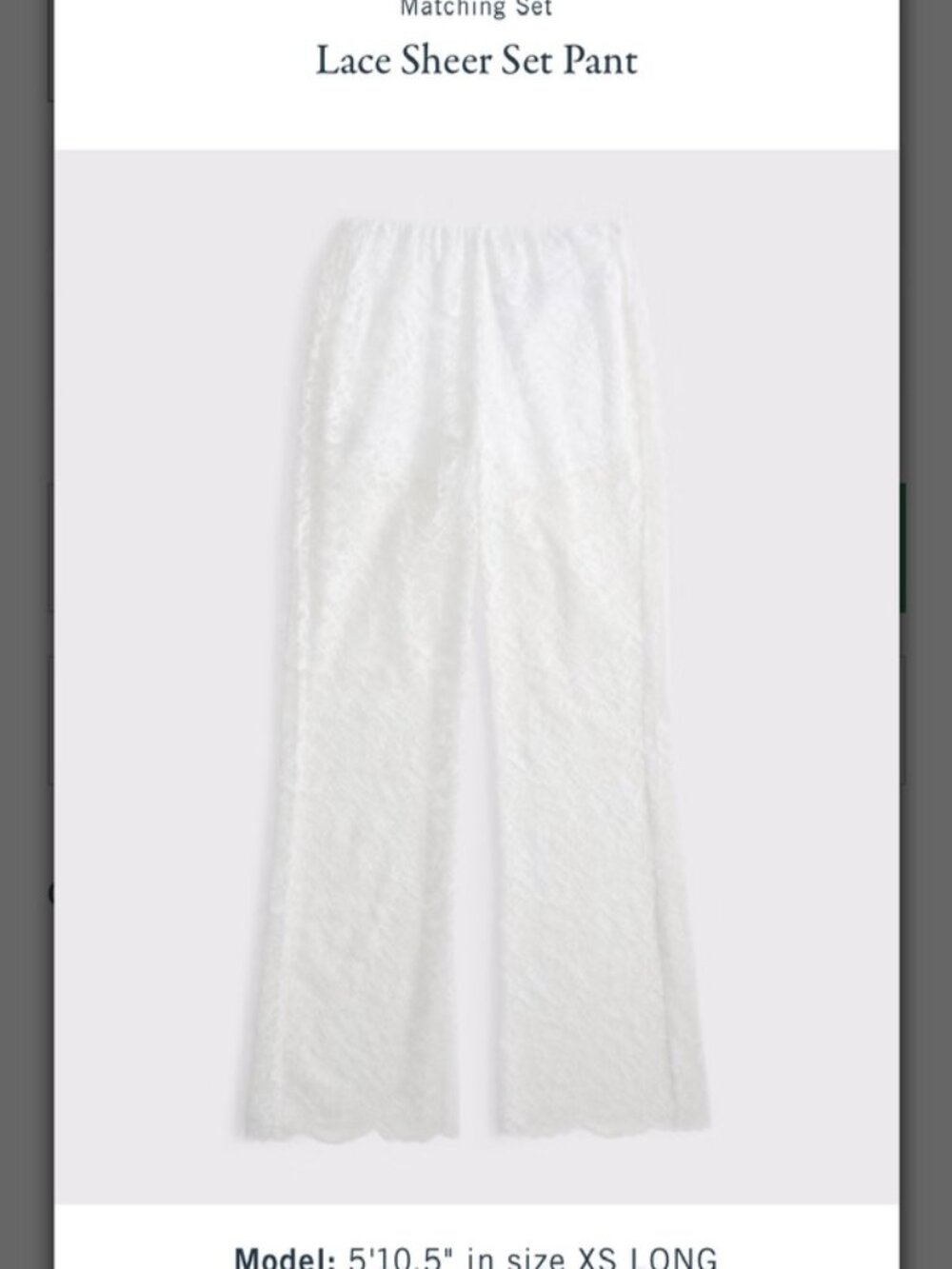 lace sheer set pant